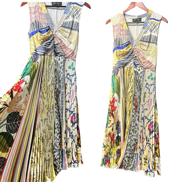 Geisha Designs colorful dress with full skirt dress size 6 small maxi length - Picture 1 of 9